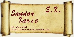 Šandor Karić vizit kartica